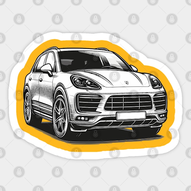 Porsche Cayenne Sticker by Vehicles-Art